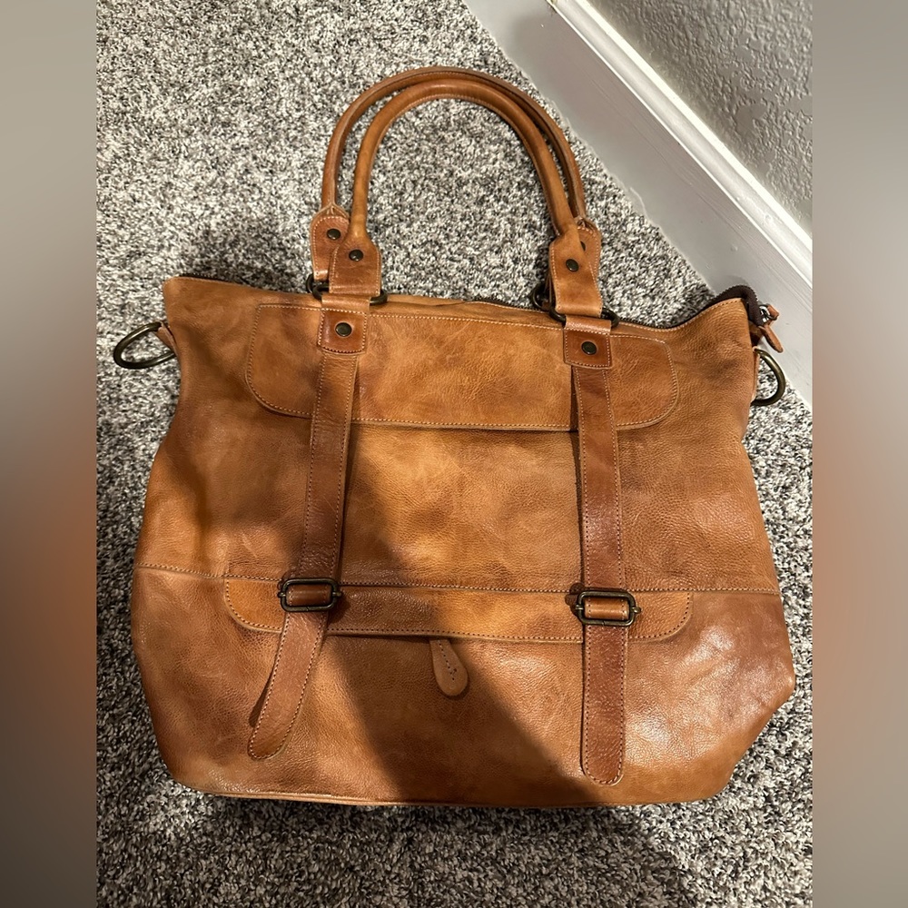 BED STU Big Fork Genuine Leather Bag